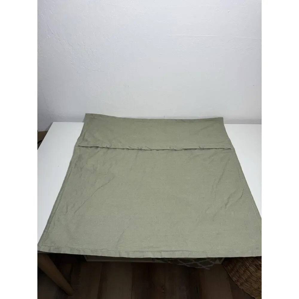 IKEA AINA 26” x 26” Sage Green 100% Linen Pillow Cover Button Closure